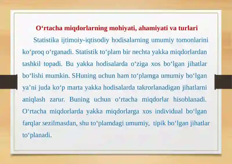 Arifmetik o’rtachani «shartli moment» usulida hisoblash 2