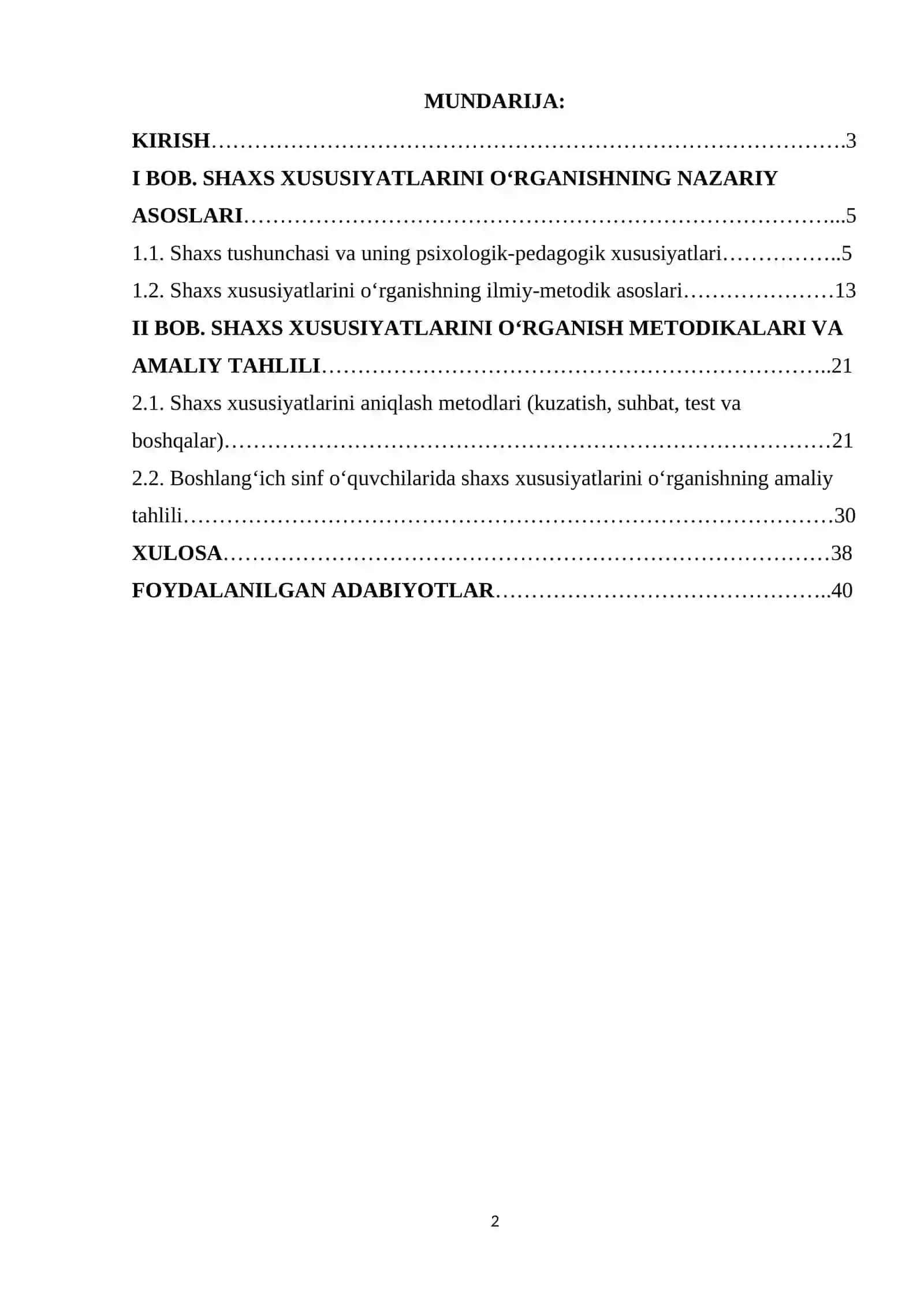 Shaxs xususiyatlarini o‘rganish metodikasi 2