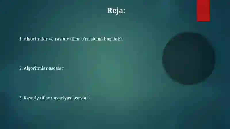 Algoritmlar va formal tillar nazariyasi asoslari 2