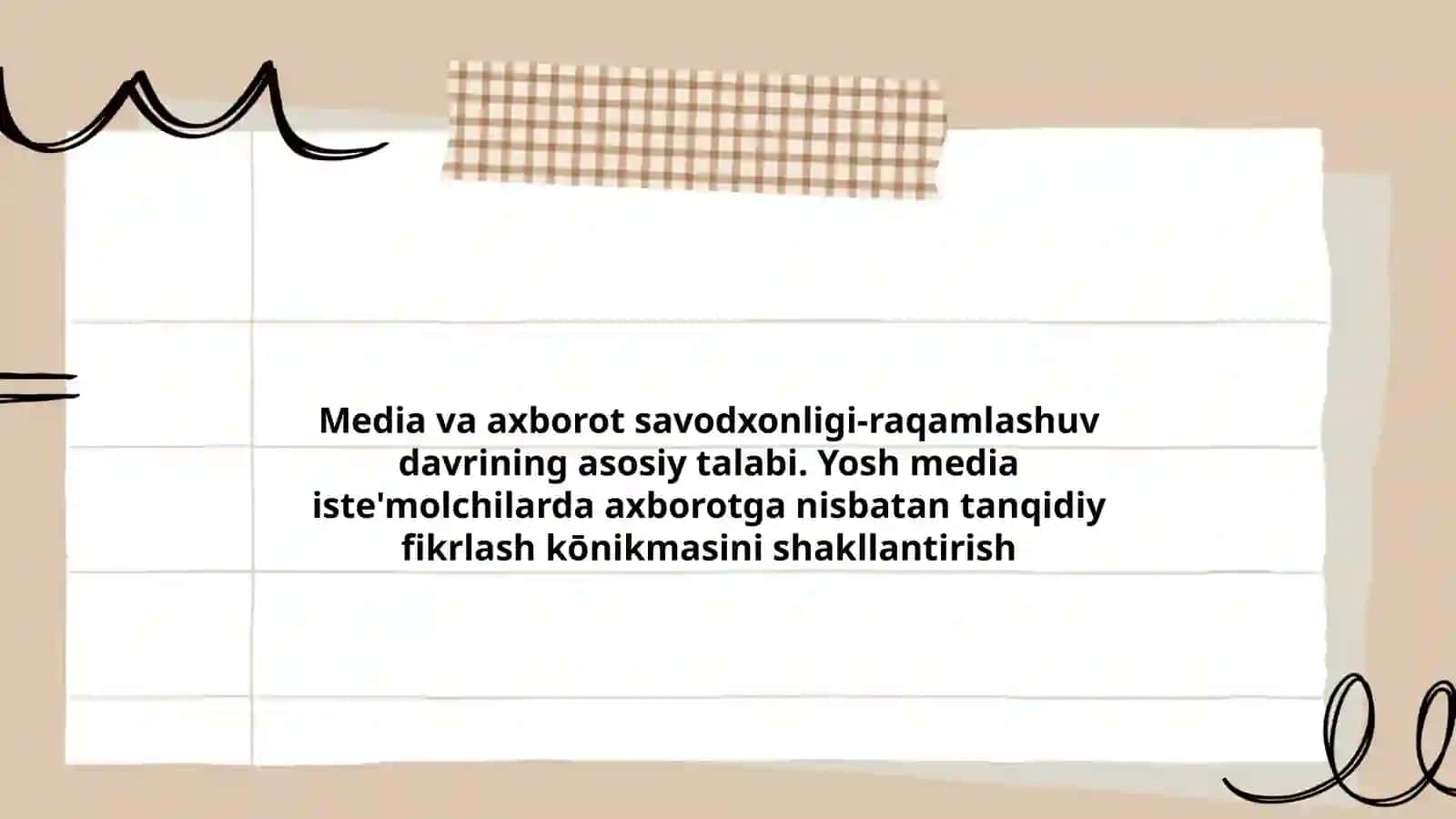 TIBBIYOTDA AXBOROT TEXNOLOGIYALARI FANIDAN “MEDIA VA AXBOROT SAVODXONLIGI-RAQAMLASHUV DAVRINING ASOSIY TALABI” 2
