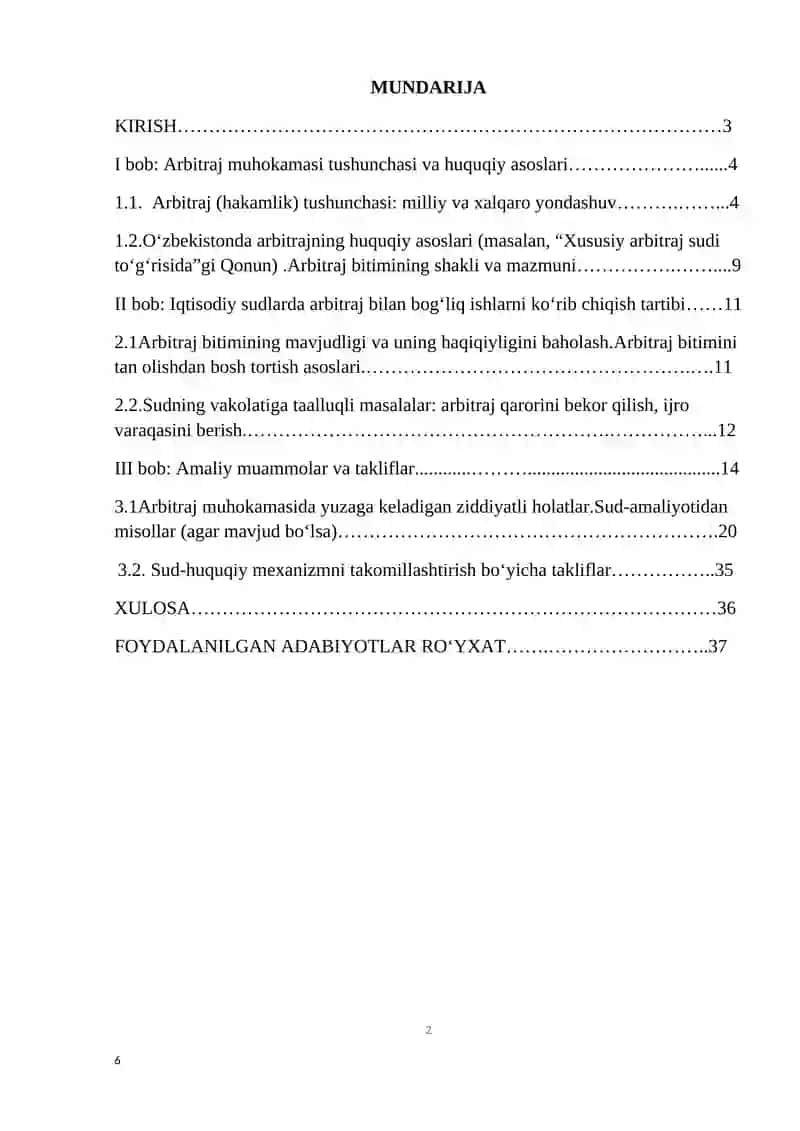 Iqtisodiy sudlarda arbitraj muhokamasi bilan boĝliq bòlgan ishlarni yuritish 2