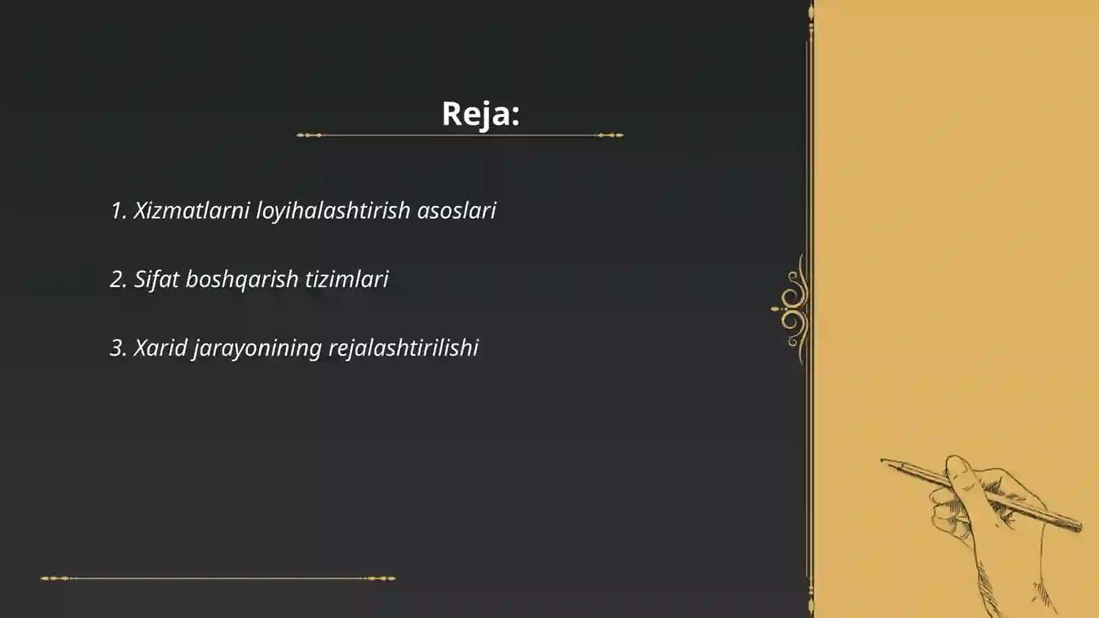 Xizmatlarni loyihalashtirish asoslari 2
