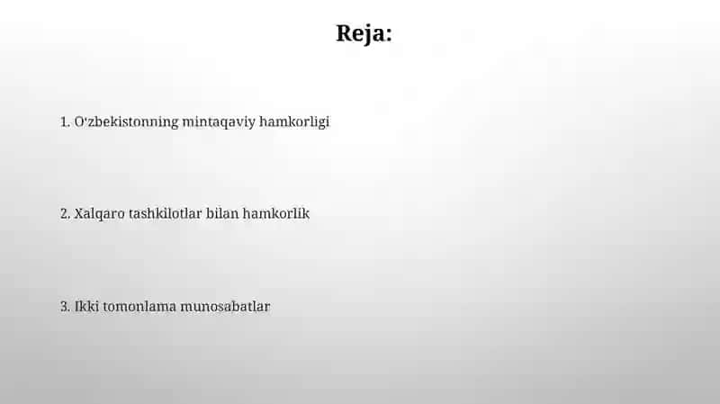 O‘zbekistonning xalqaro tashkilotlar bilan hamkorlik aloqalari 2