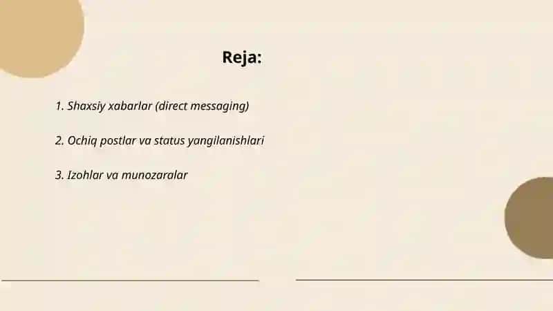 Shaxsiy xabarlar (direct messaging) 2