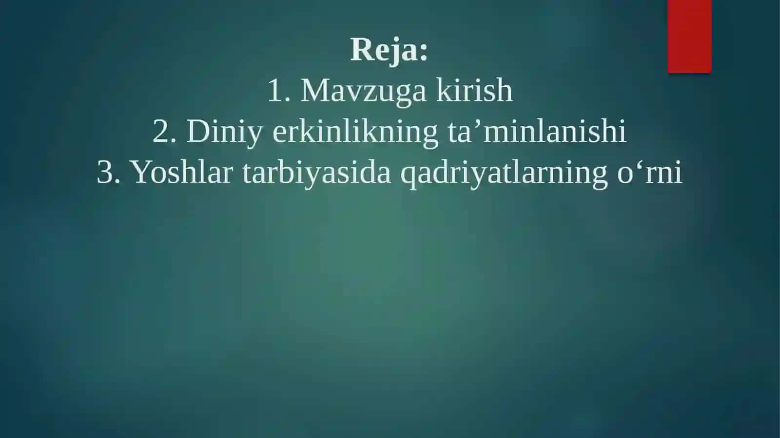 Milliy va diniy qadriyatlarning tiklanishi 2