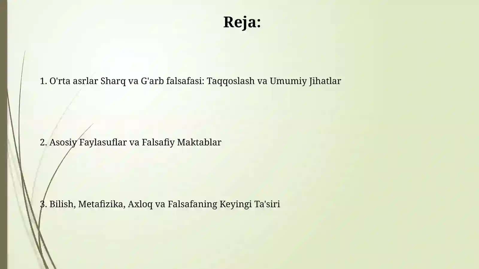 O'rta asr sharq va g’arb falsagasi 2
