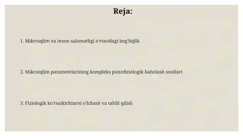 Mikroiqlim parametrlarini majmuali psixofiziologik baholash 2