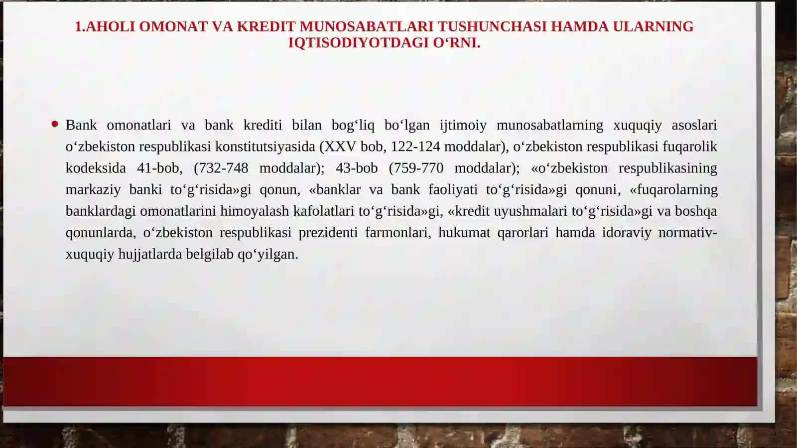 AHOLI OMONATLARI VA ULAR BO‘YICHA BANK-FONDLARNING MAJBURIYATLARI VA KAFOLATLARI: MAHALLIY VA XORIJIY AMALIYOT 2