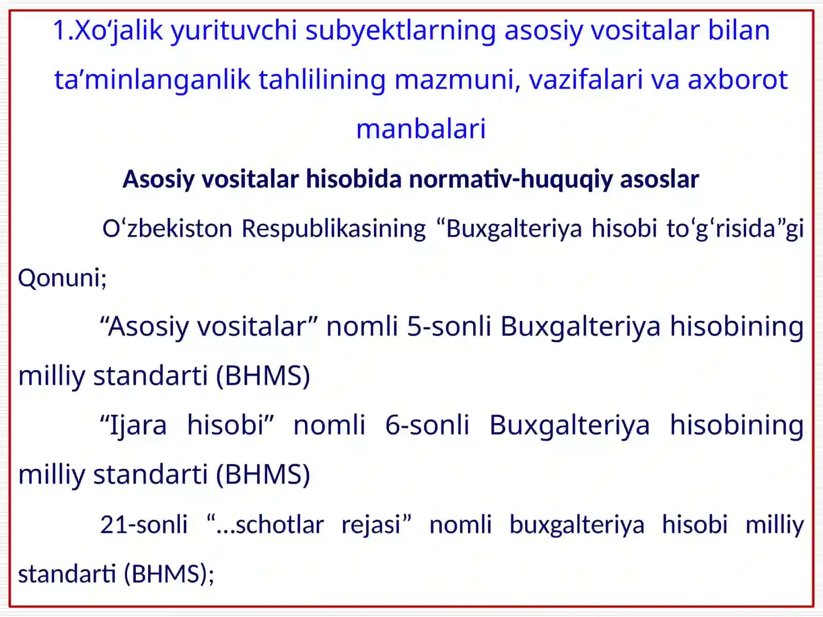 ASOSIY VOSITALAR HOLATI VA ULARDAN SAMARALI FOYDALANISH TAHLILI 2