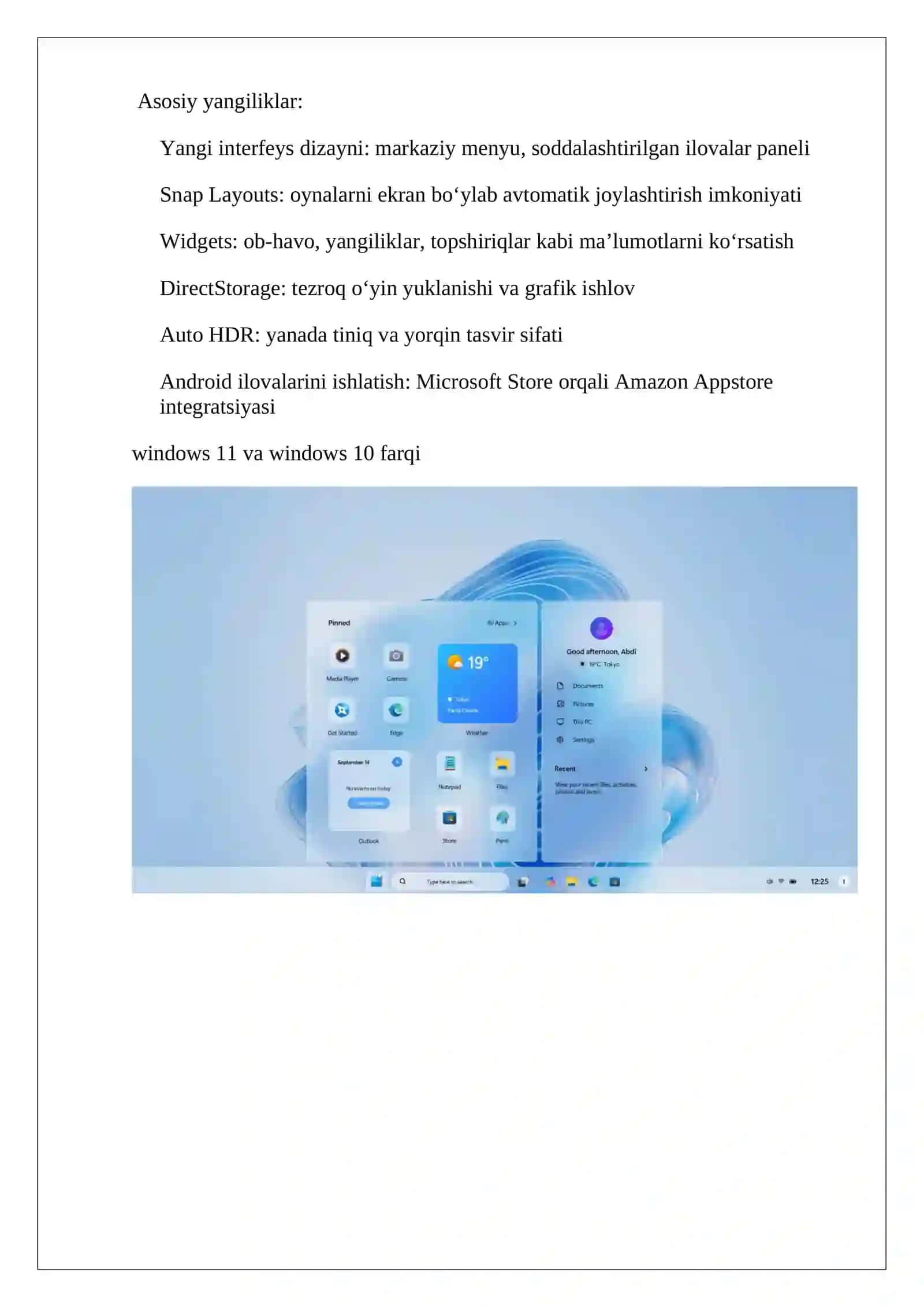 MS Windows va uning yangi imkoniyatlari 2