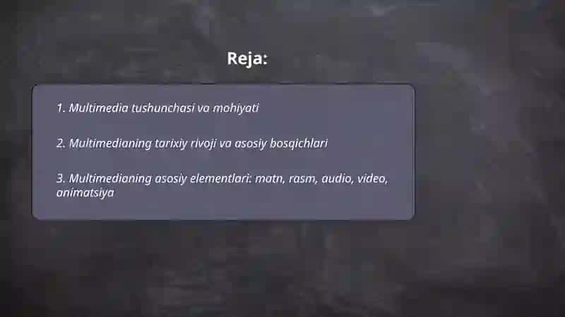 Multimedia turlari taʼlimdagi oʻrni 2
