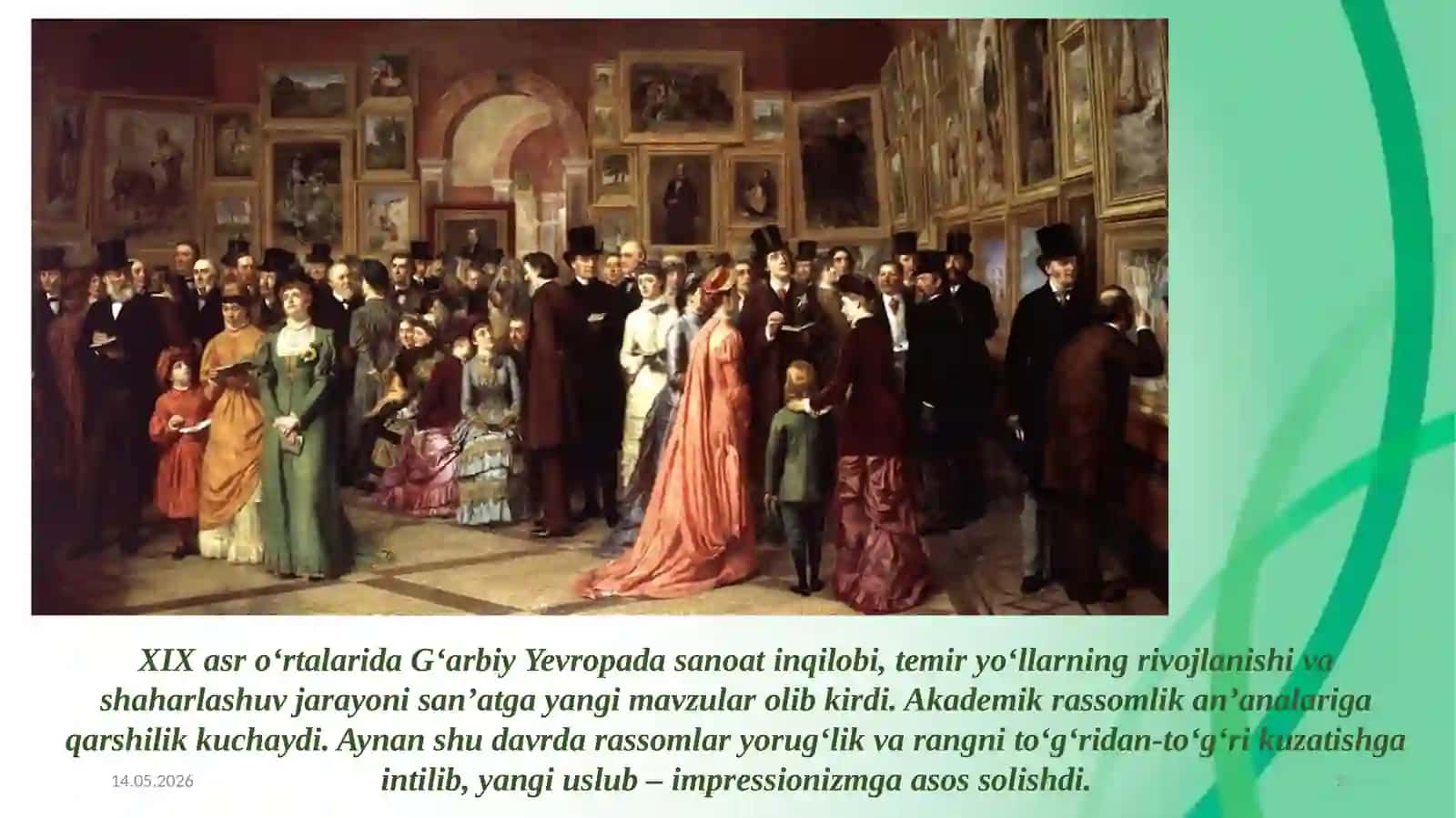 XIX asr G‘arbiy Yevropa san’atida impressionizm uslubi 2