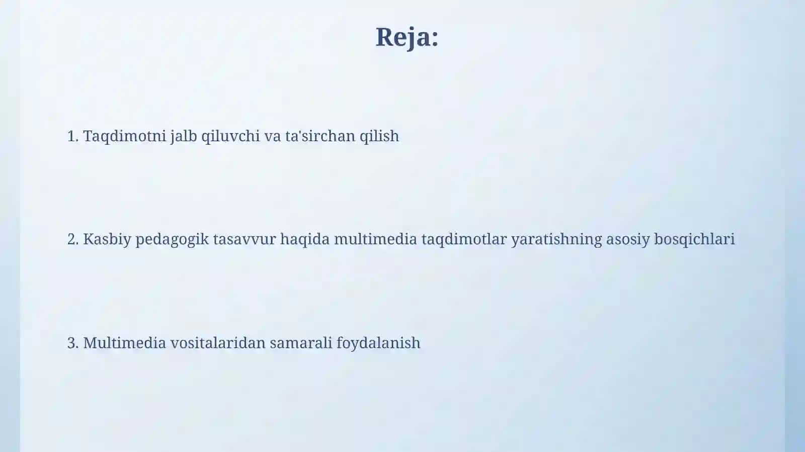 "Kasbiy pedagogik fantaziya" mavzusi boʻyicha multimediali taqdimotlar yaratish 2