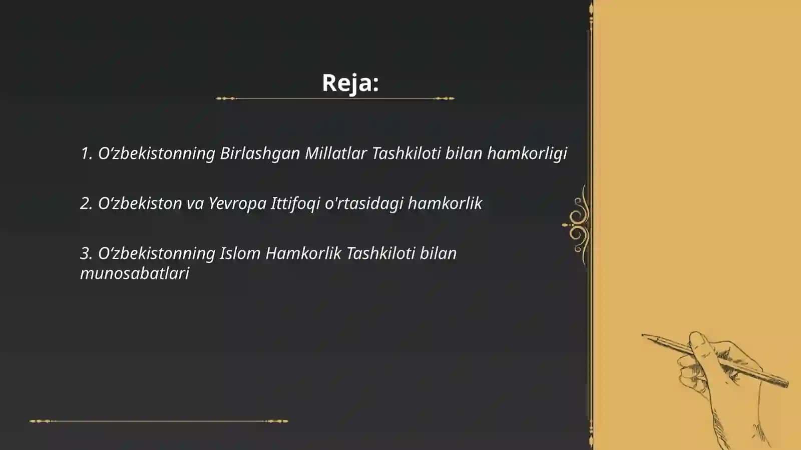 Oʻzbekistonning xalqaro tashkilotlar bilan hamkorligi 2