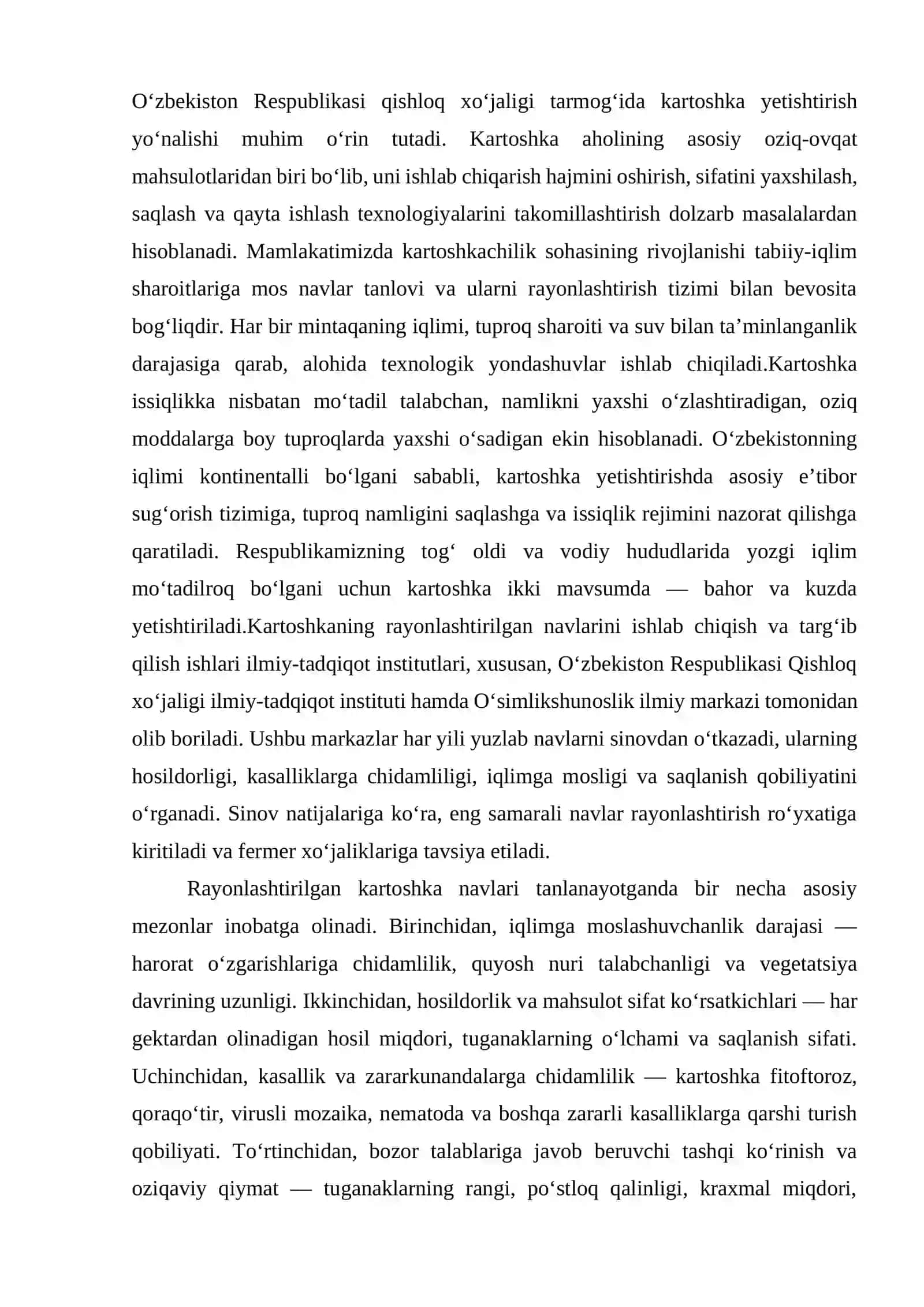 O'zbekistonda rayonlashtirilgan kartoshka navlarini yetishtirish texnologiyasi 2