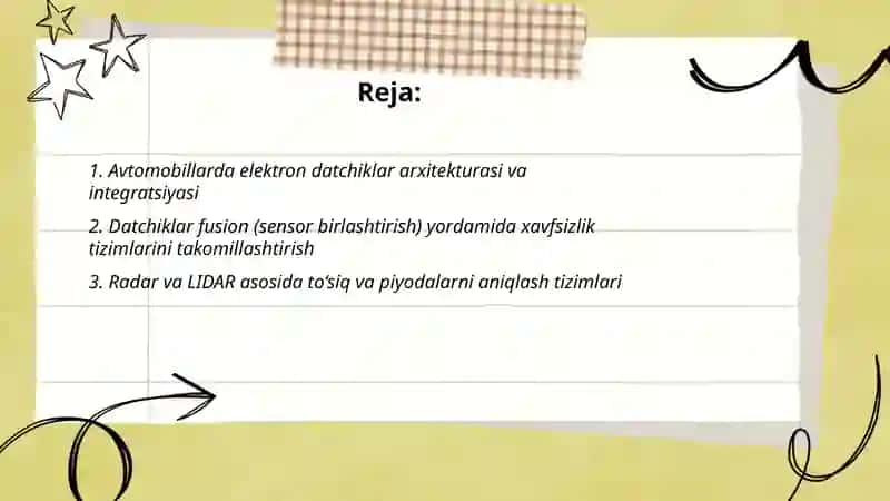Elektr datchiklar asosida 2
