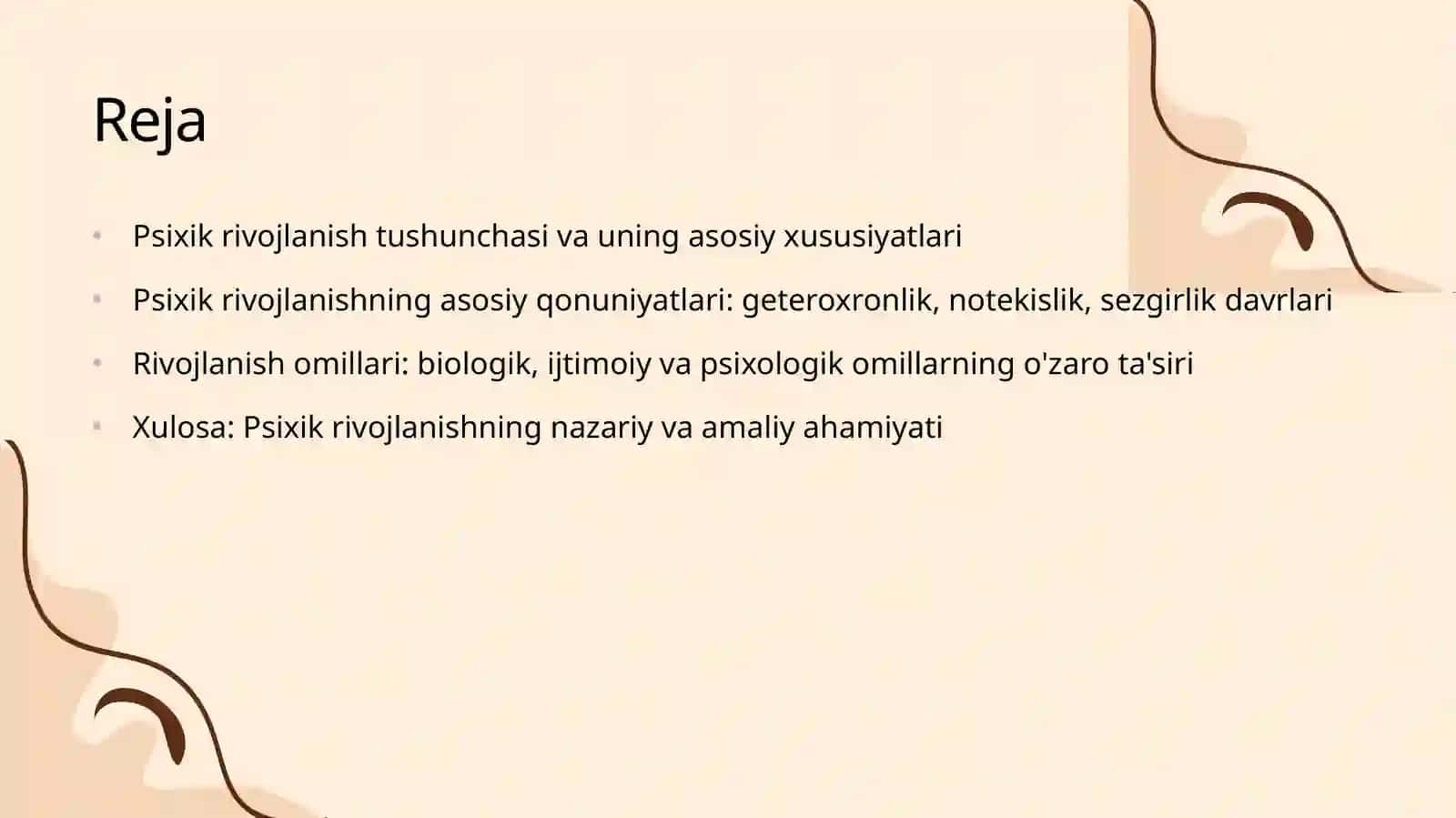 Psixik rivojlanishning asosiy qonuniyatlari 2