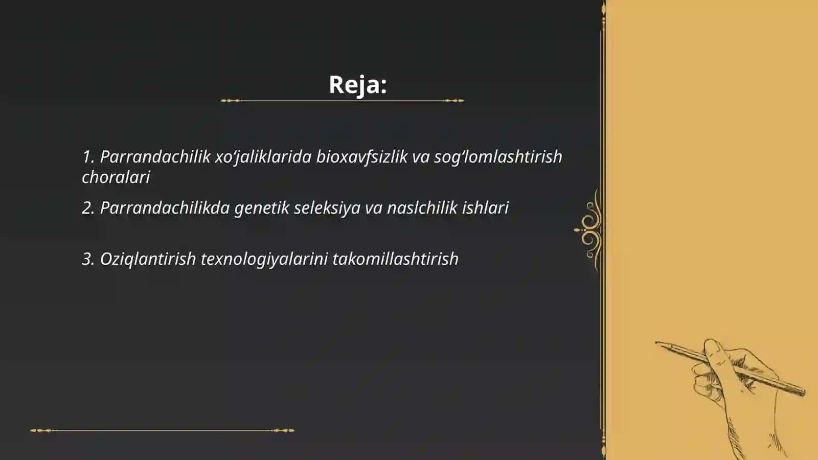 Parrandachilik xoʻjaligini rivojlantirish istiqbollari va ilgʻor texnologiyalar 2