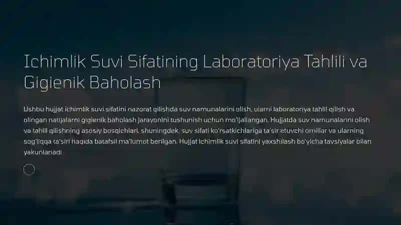 Ichimlik Suvi Sifatining Laboratoriya Tahlili va Gigienik Baholash 2
