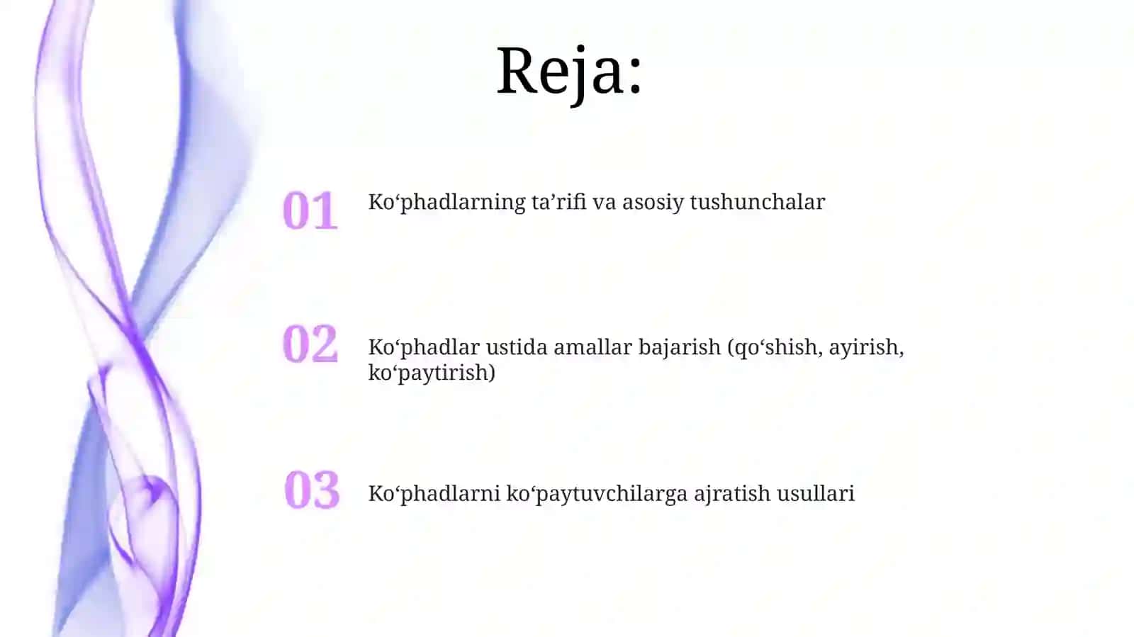 Polynomial tushunchasi va ta'rifi 2