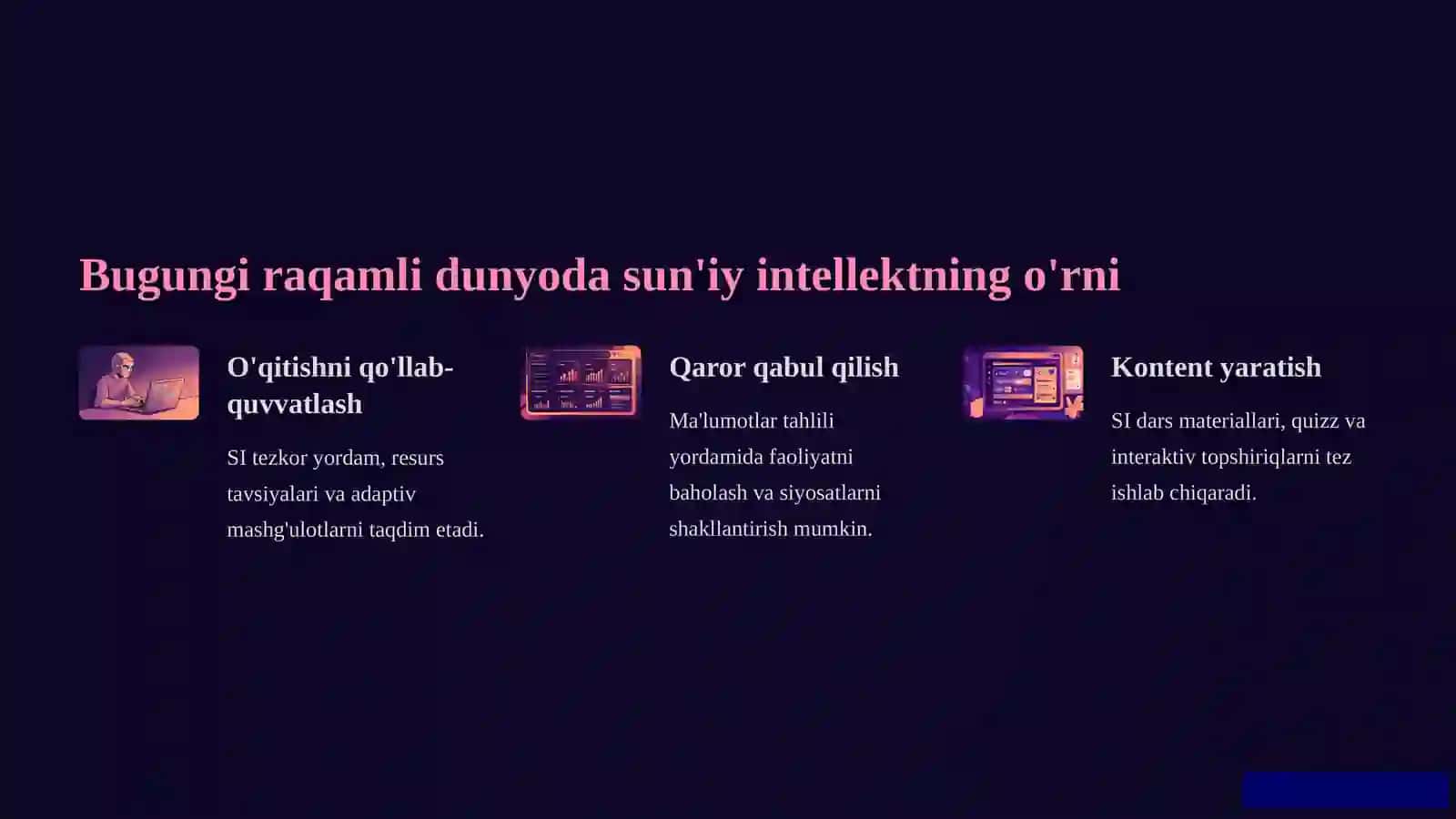 Ta'limda sun'iy intellekt: Muammolar va istiqbollar 2