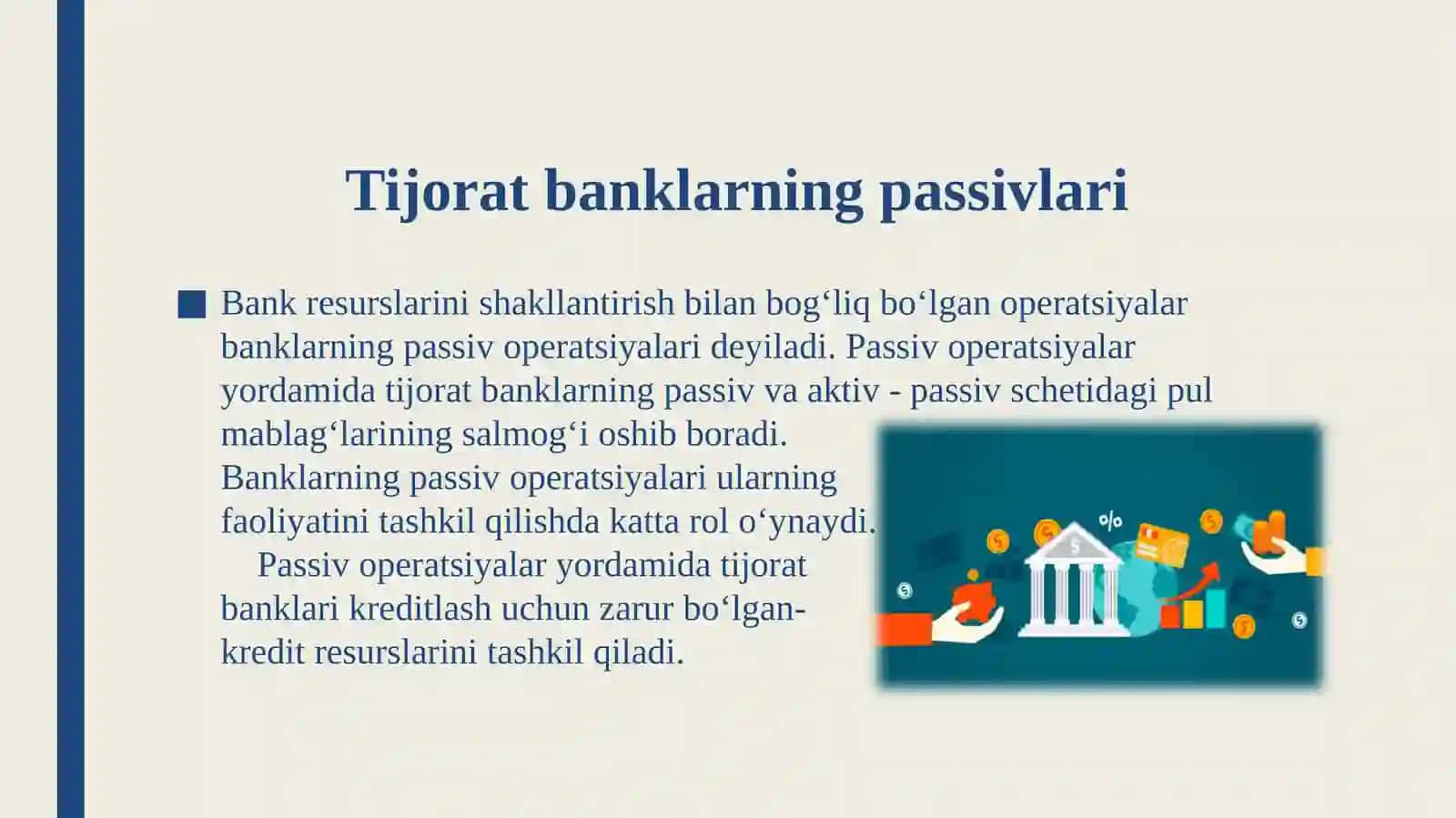 Tijorat banklarining passivlarini barqarorligini takomillashtirish yo’llari 2