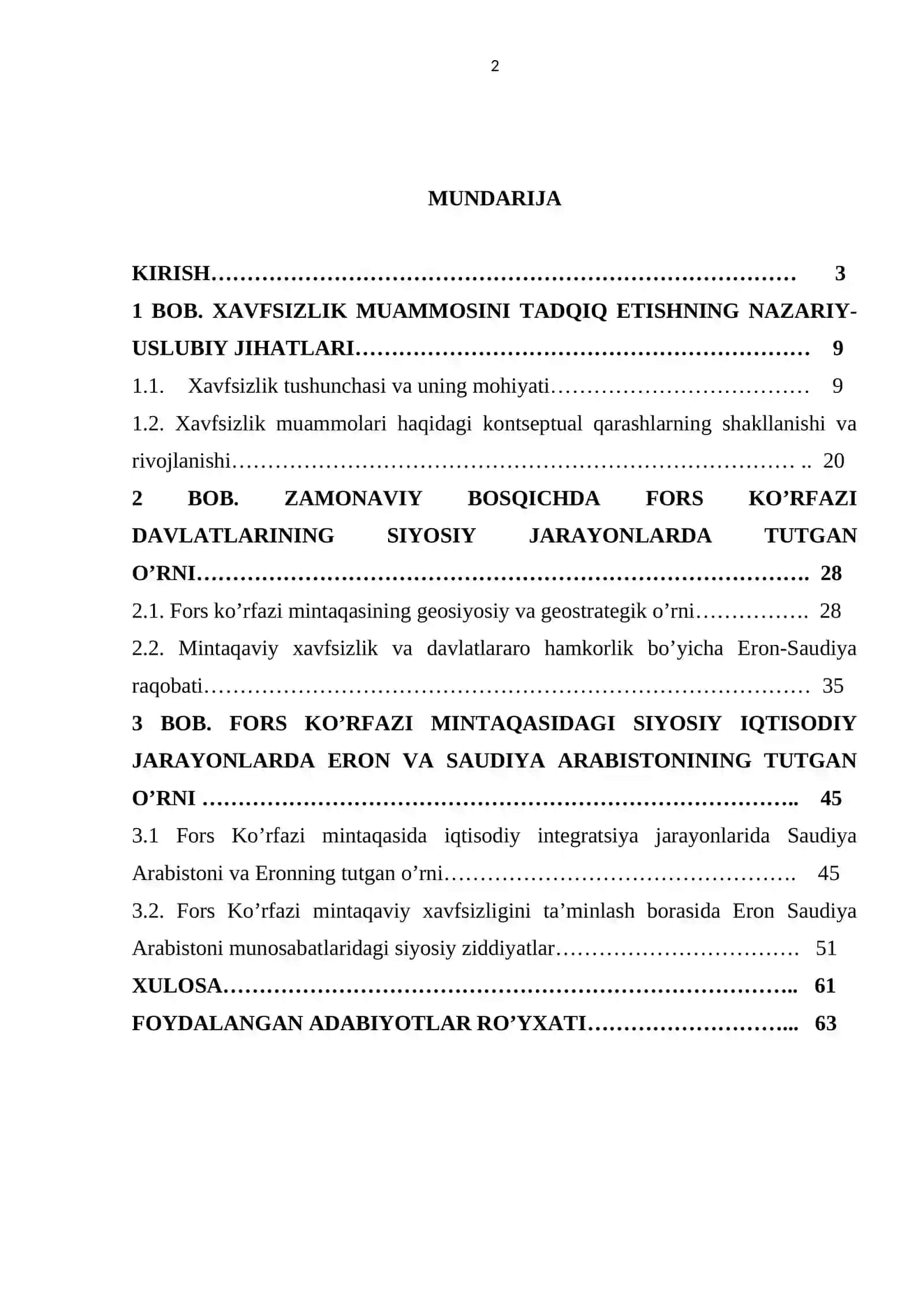 ERON – SAUDIYA ARABISTONI SIYOSIY VA IQTISODIY RAQOBATINING FORS KO’RFAZI XAVFSIZLIGIGA TA’SIRI 2