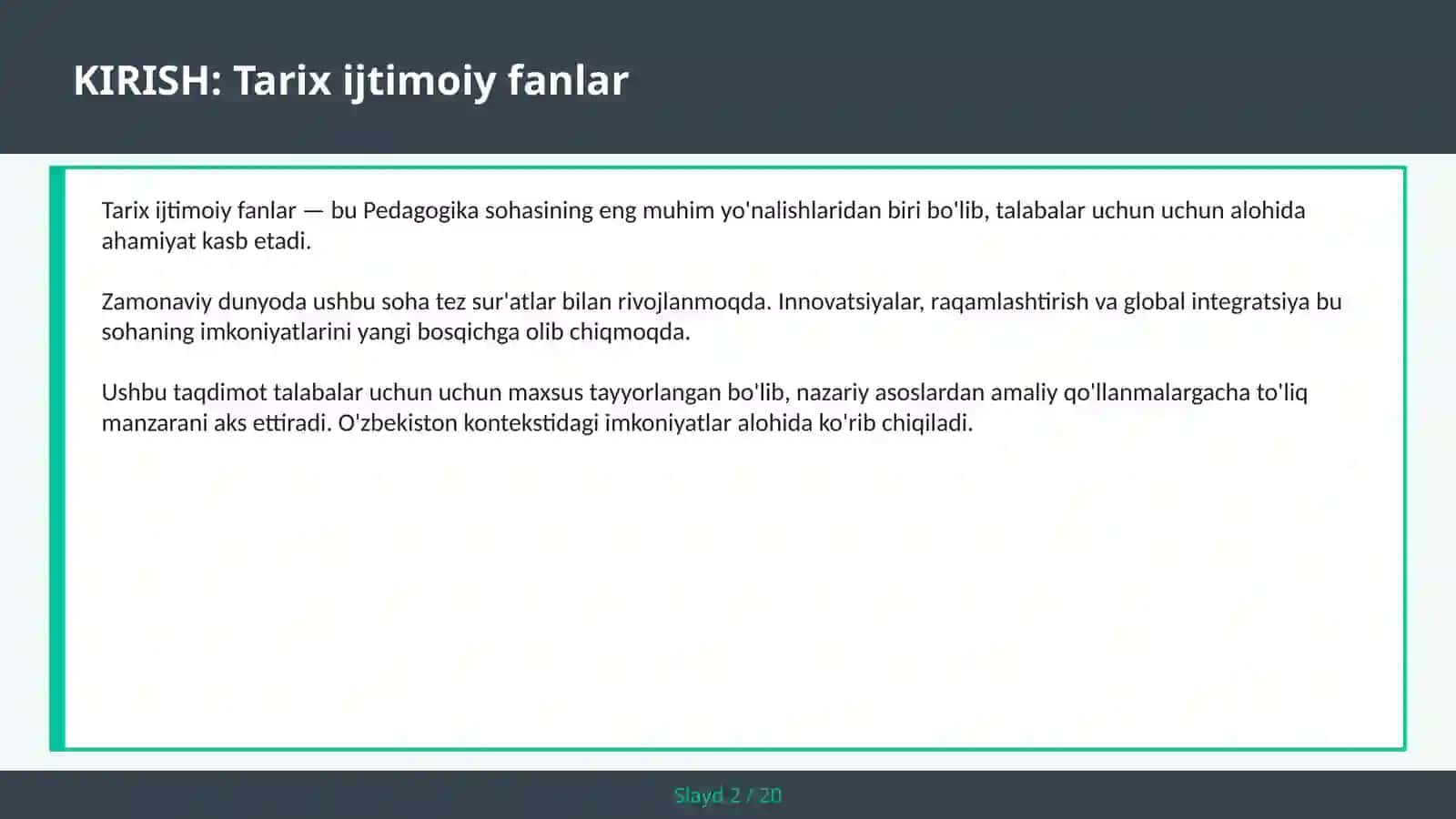 Tarix Ijtimoiy Fanlar 2