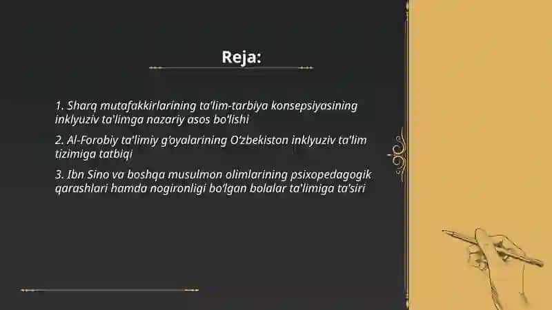 Sharq mutafakkirlarining ilg’or ta’lim tarbiya haqidagi fikrlarining oʻrni 2