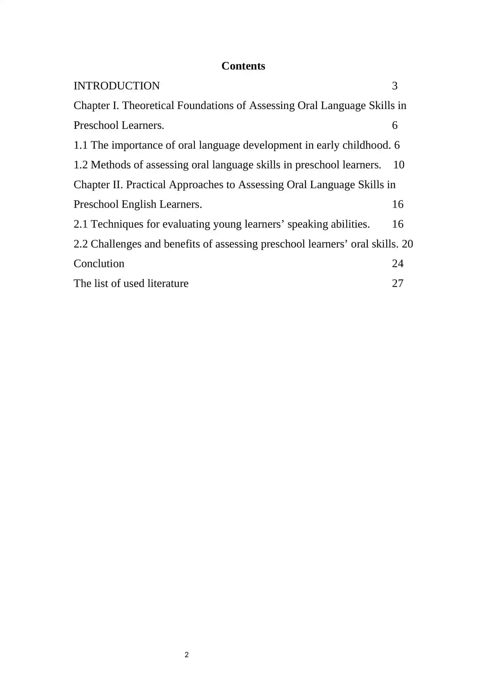 Methods of Assessing Oral Language Skills in Preschool Learners 2