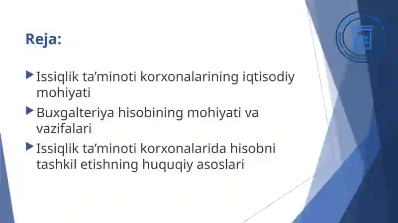 Issiqlik ta’minoti bo‘yicha xizmatlarini ko‘rsatuvchi sub’ektlarda buxgalteriya hisobi 2
