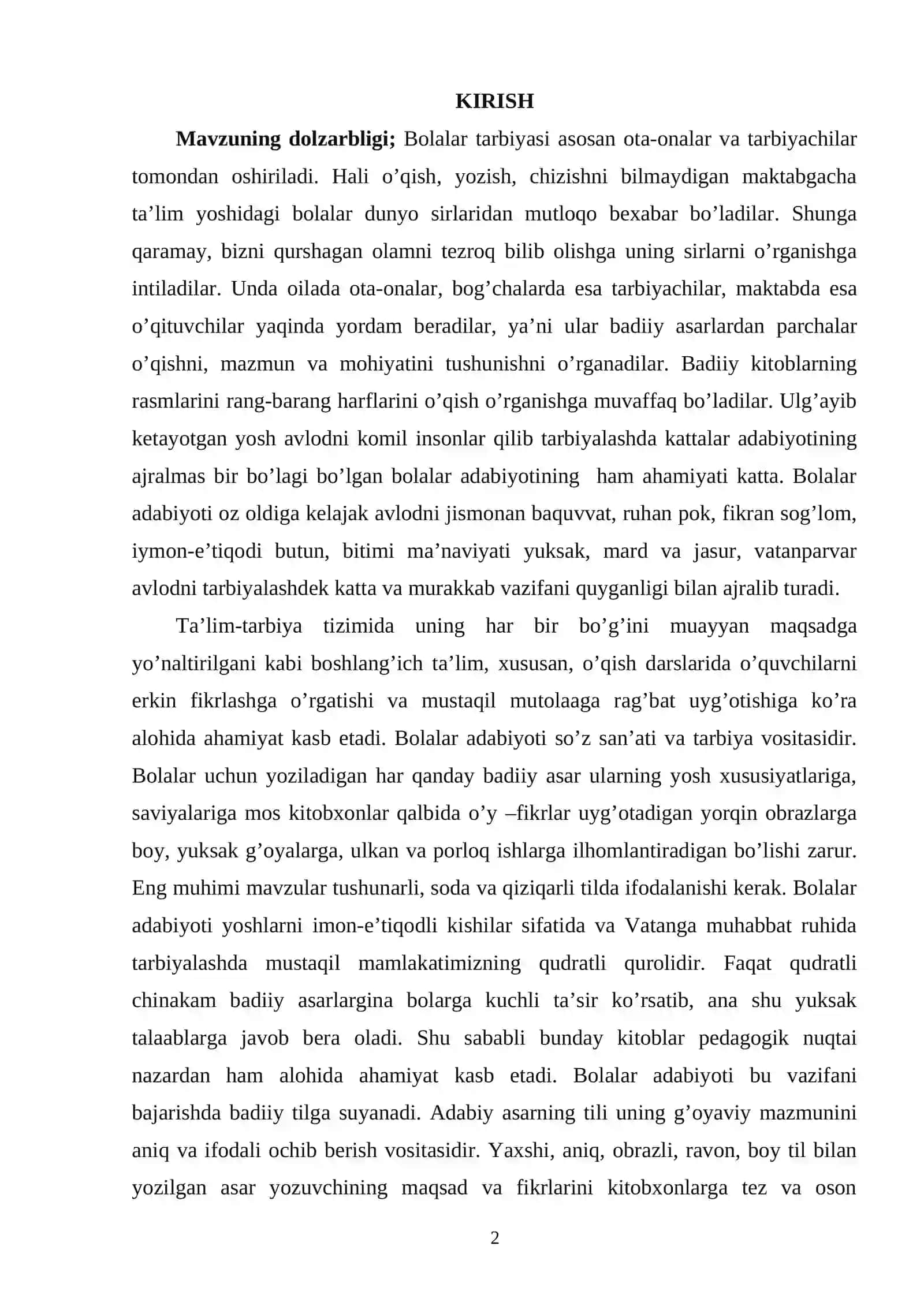 O'QISH DARSLARIDA ERTAK O'TISH USLUBIYATI (1-SINF) 2