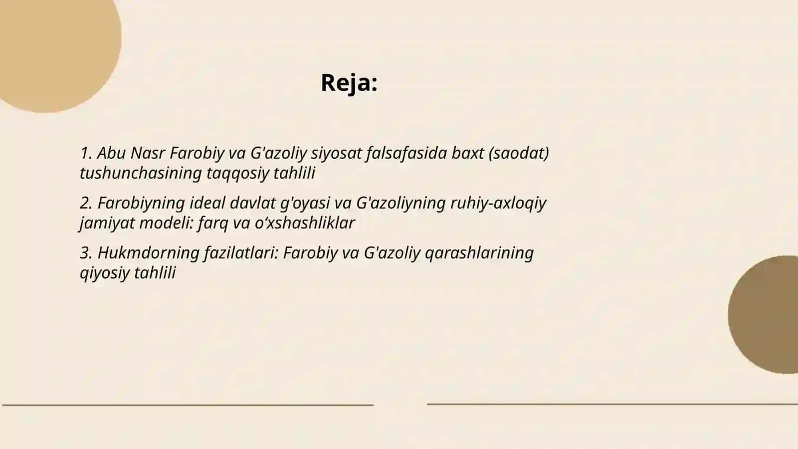 Abu Nasr Farobiyning siyosat falsafasi g'azoniyning kimyoviy saodat asarini qiyosiy tahlil etish 2