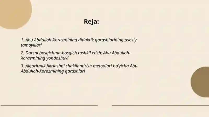Abu Abdulloh-Xorazmining didaktik qarashlari 2