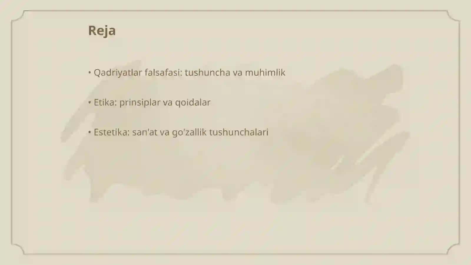 Qadriyatlar falsafasi. Etika va estetika 2
