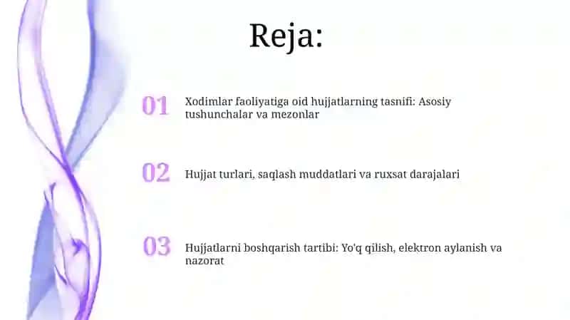Xodimlar faoliyatiga oid hujjatlarni tasniflash mezonlari 2