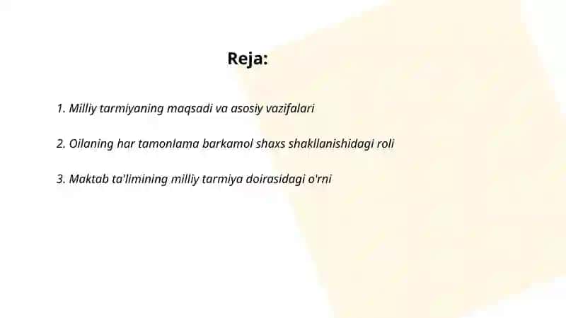 Har tamonlama barkamol shaxsni shakillantirish milliy tarmiyani bosh maqsadi 2