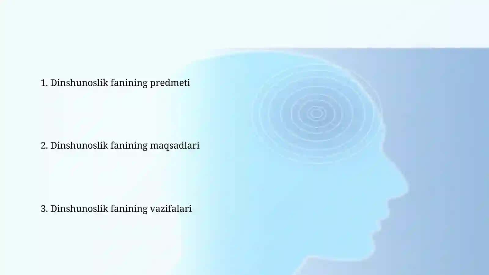 Dinshunoslik fanining predmeti maqsad va vazifalari 2