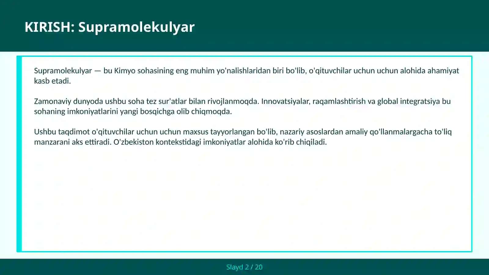SUPRAMOLEKULYAR 2