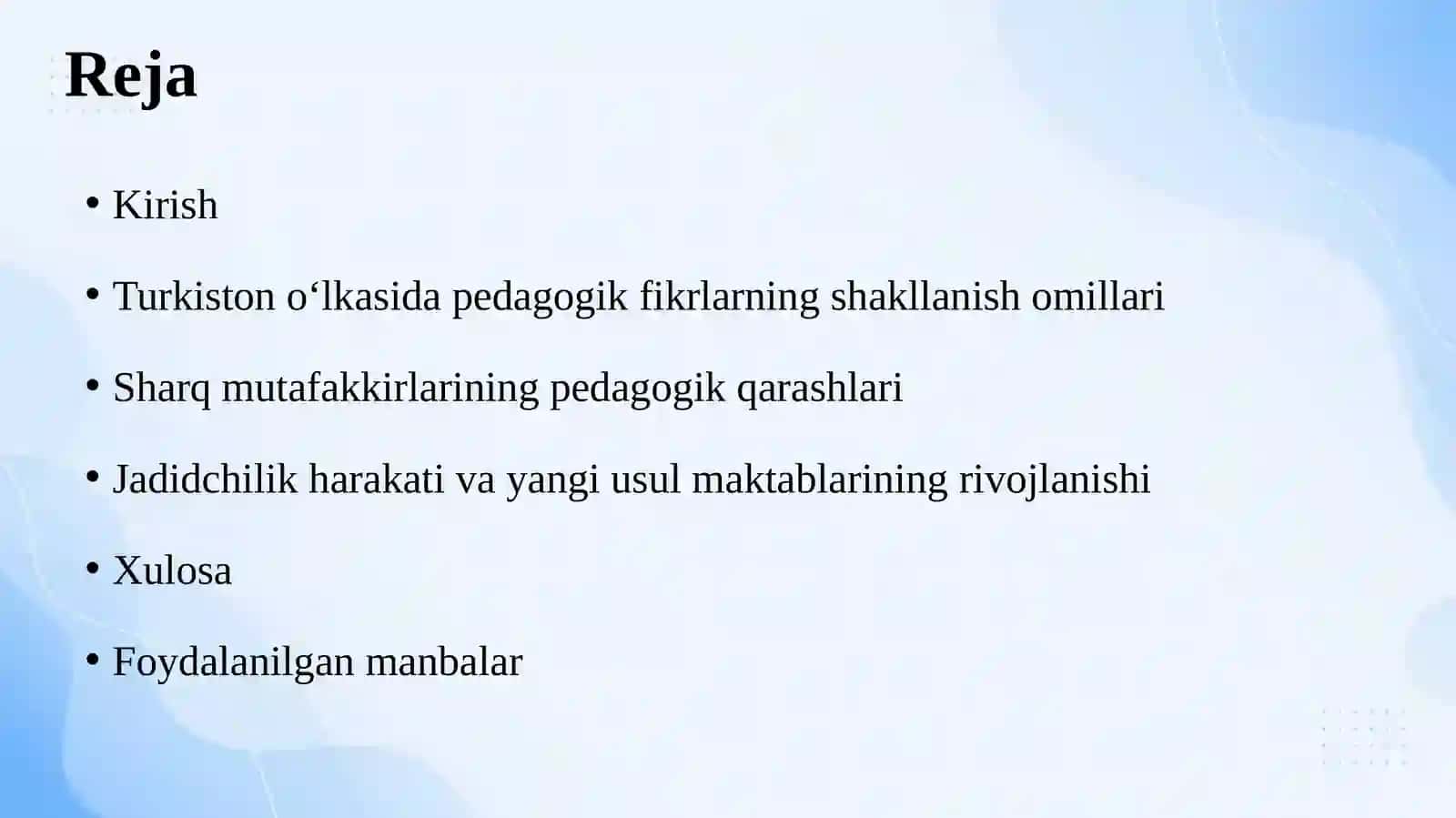 Turkiston o’lkasida pedagogik fikrlarning paydo bo’lishi. 2