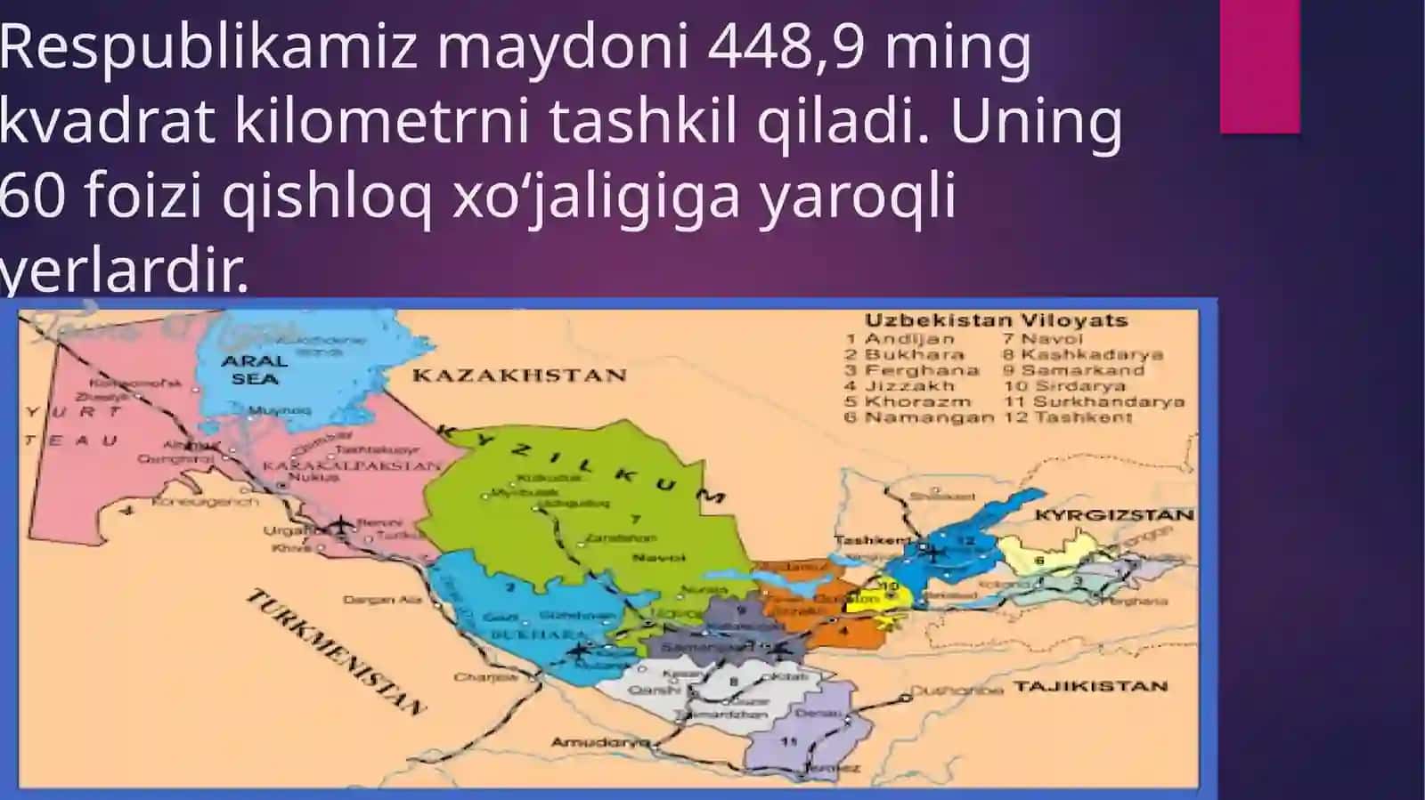 O'ZBEKISTON RESPUBLIKASI IQTISODIY SALOHIYATI 2