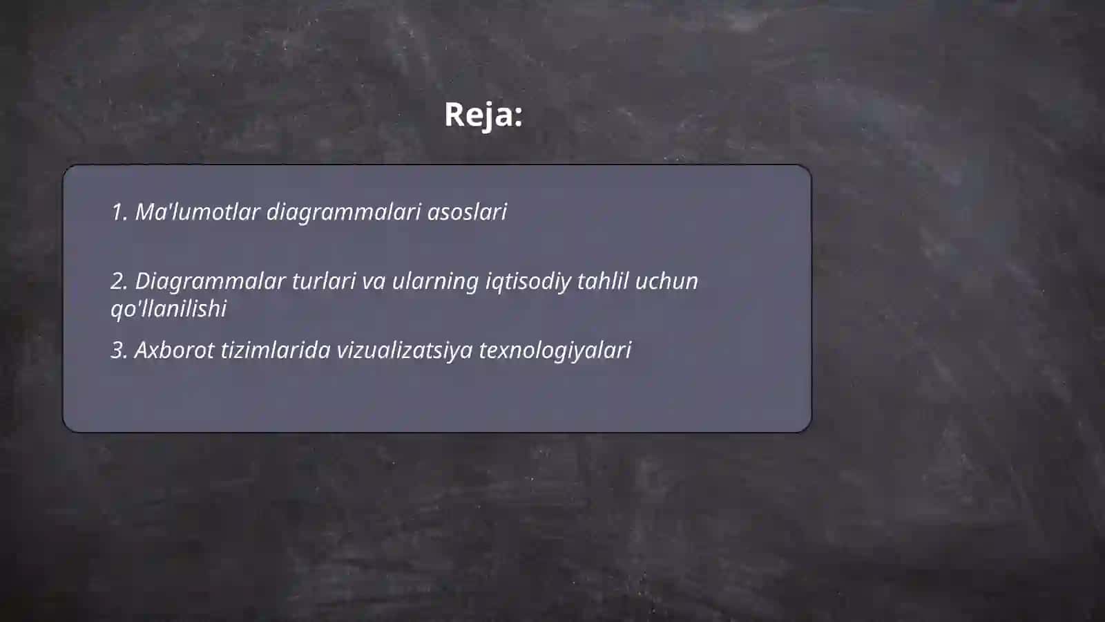 Axborot tizimlarida diagrammalar yordamida iqtisodiy axborotni tahlil qilish texnologiyasi 2