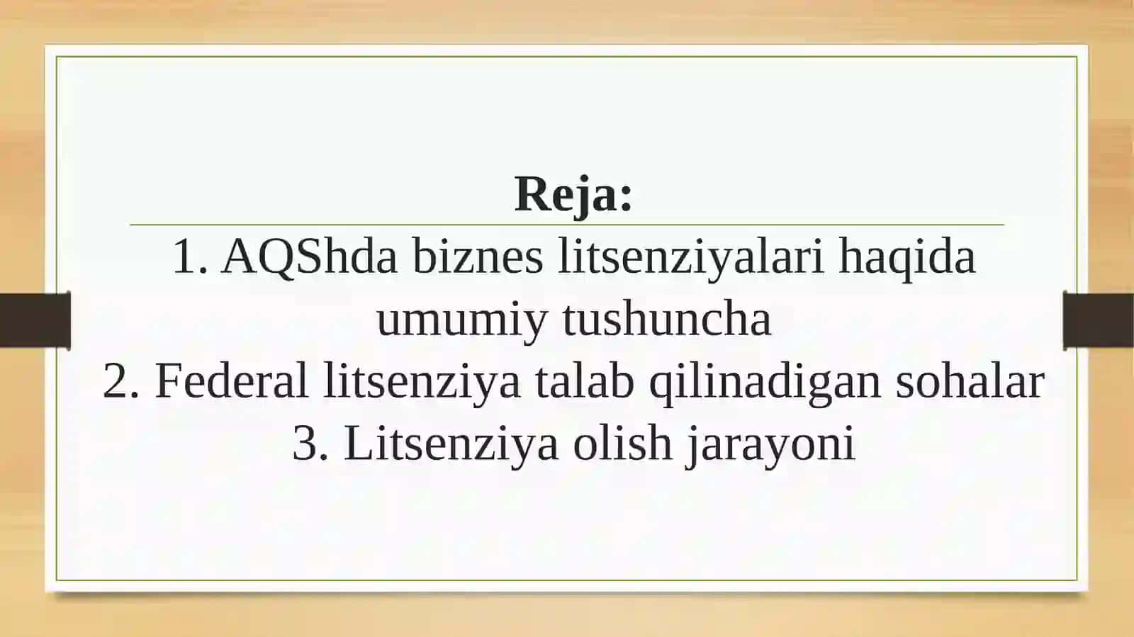 AQSH da biznes va sanoat uchun litsenziya 2