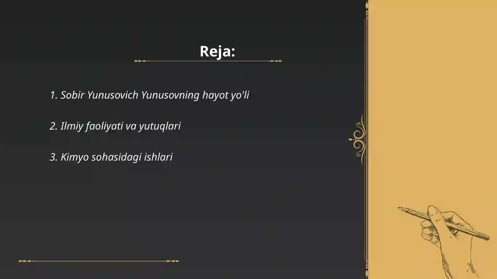 Sobir Yunusovich Yunusovning kimyo sohasidagi ishlari 2