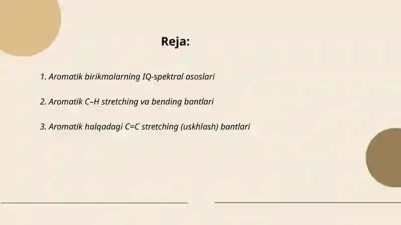 Aromatik birikmalarning IQ-spektral asoslari 2