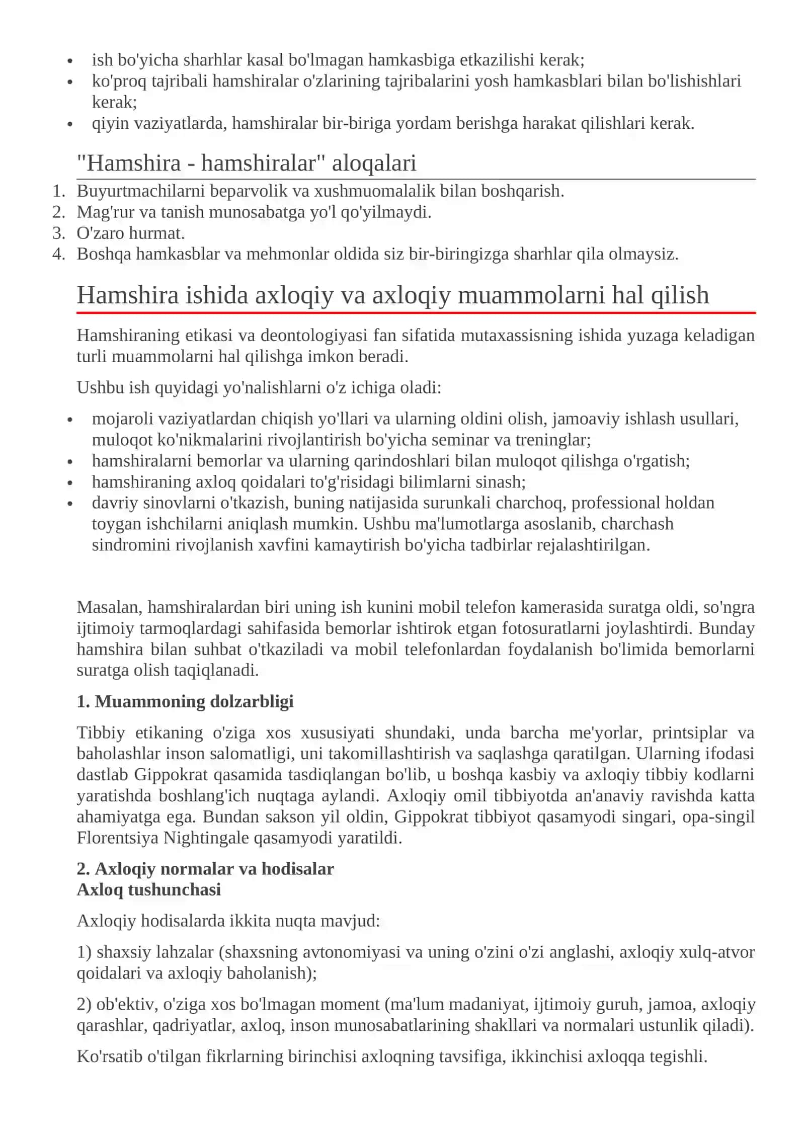 Hamshira etikasi va deontologiya tushunchasi 2