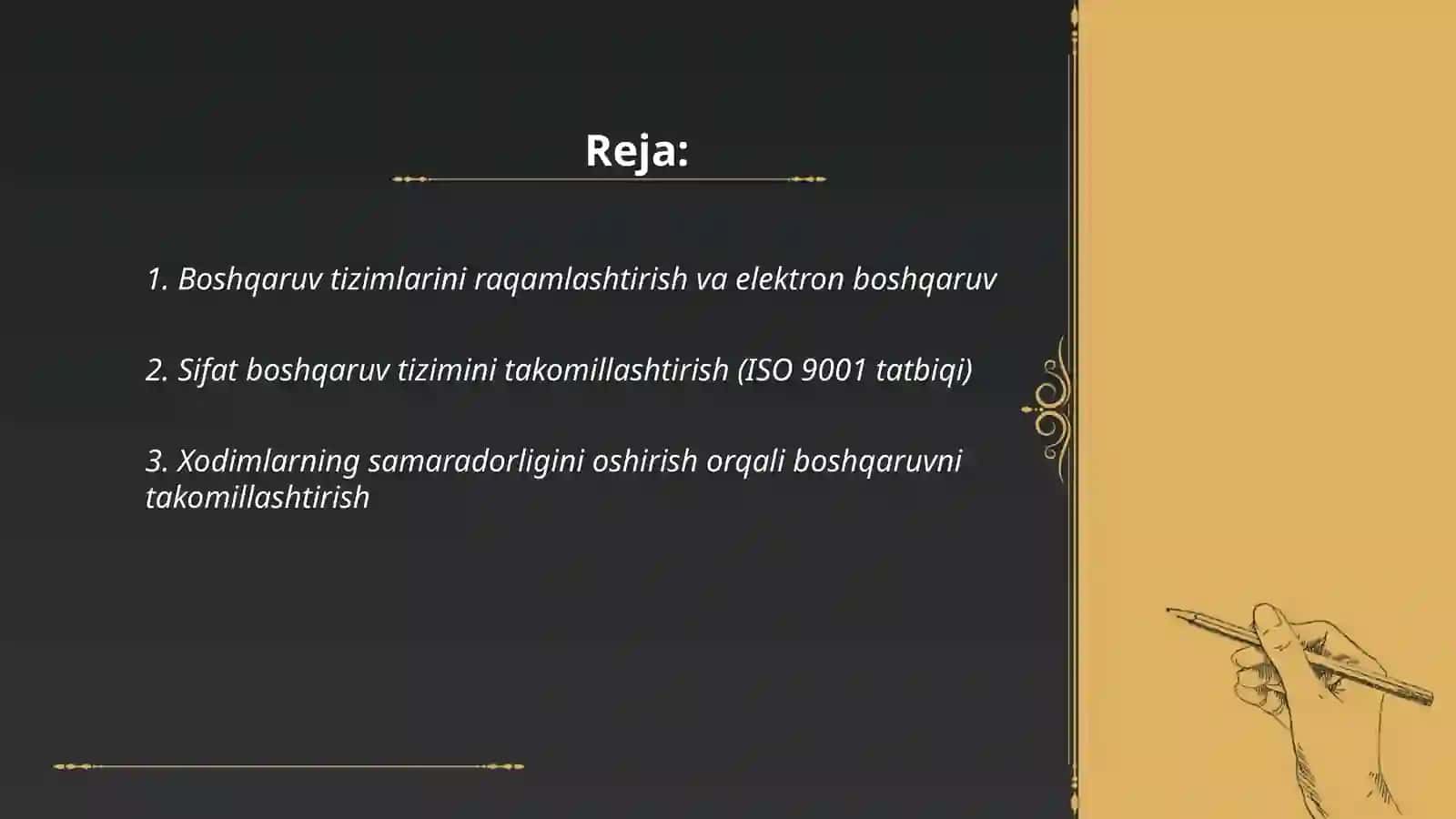 Boshqaruv tizimlarini takomillashtirish 2