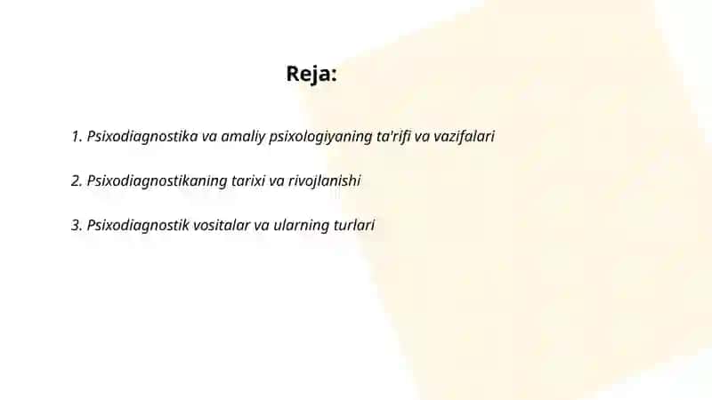Psixodiagnostika va amaliy psixologiya haqida tushuncha 2