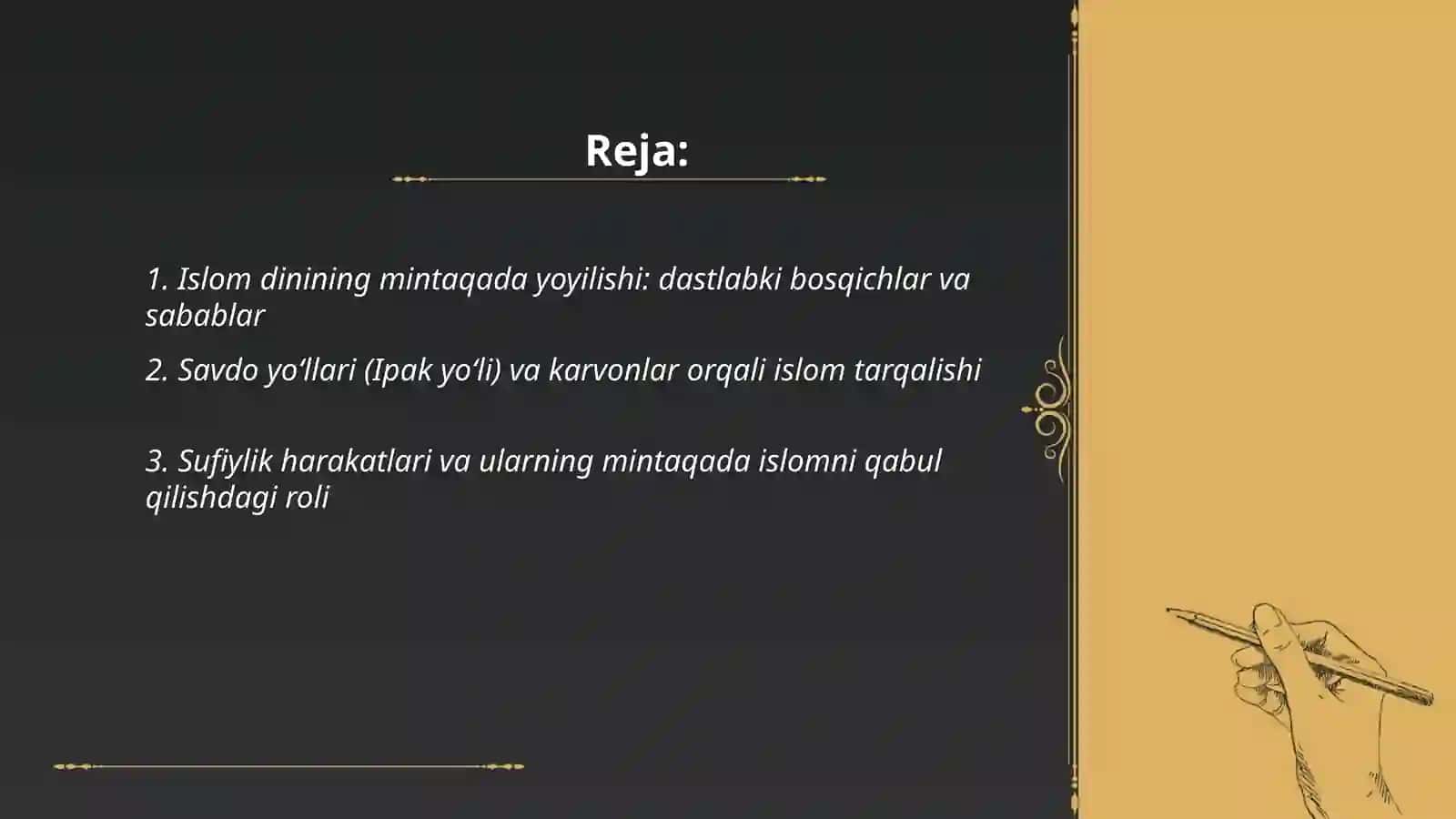 Mintaqada islom dininig yoyilishi, Hanafiylik, Molikiylik, Hanbaliylik, Shofeʼiylik mazhabi va Ashariya talimoti 2