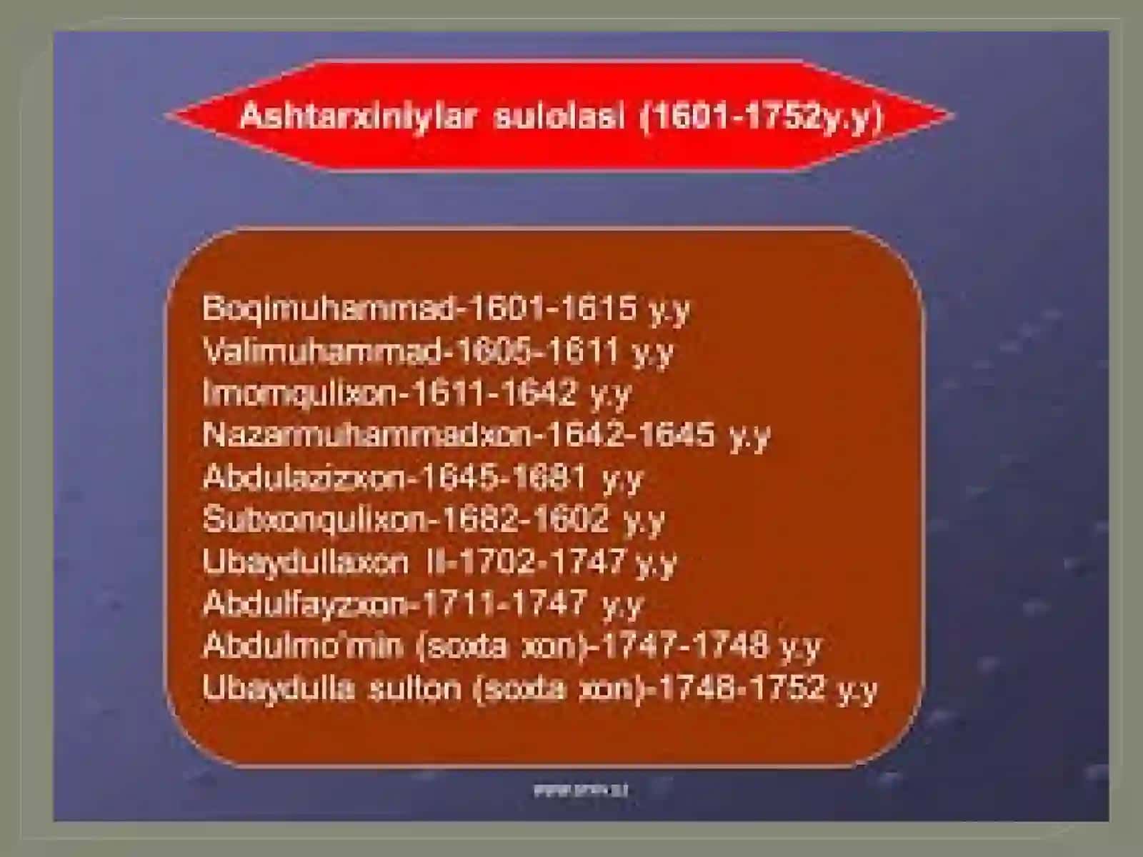 O’zbekiston hududlarining xonliklarga bo’linib ketishi, uning sabab va oqibatlari 2